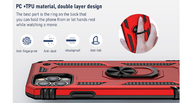 Samsung Galaxy plastic protective basic case 360° finger ring No hand marks Anti-dust Dirt-resistant