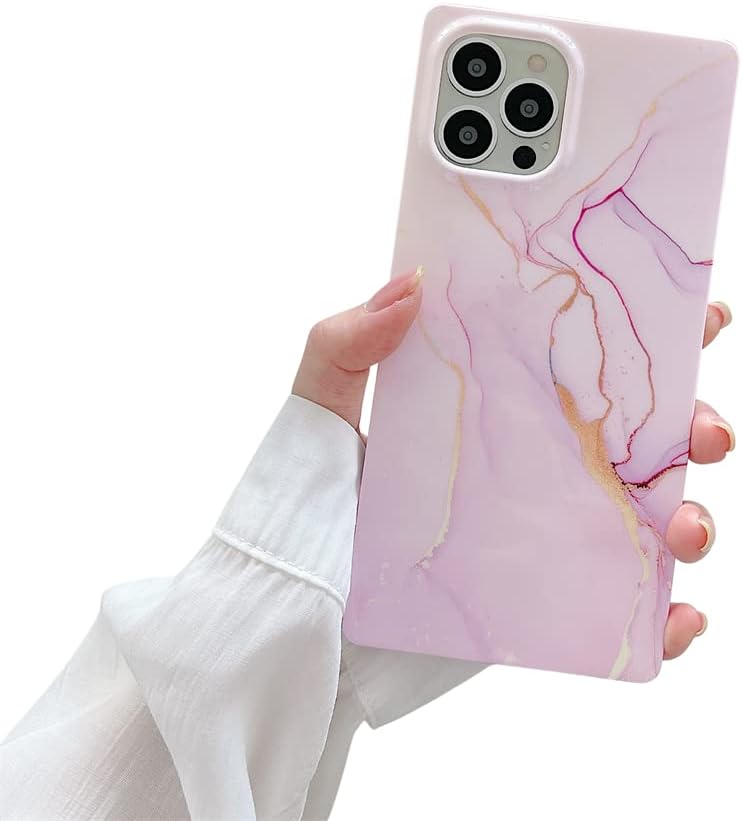 Square Phone Case for iPhone 13 Pro Max,Bling Glitter Colorful Slim Soft TPU Silicone Mobile Case for Women Girls Men Boys Cute Shockproof iPhone Protective Case 6.7 inch (Shell)