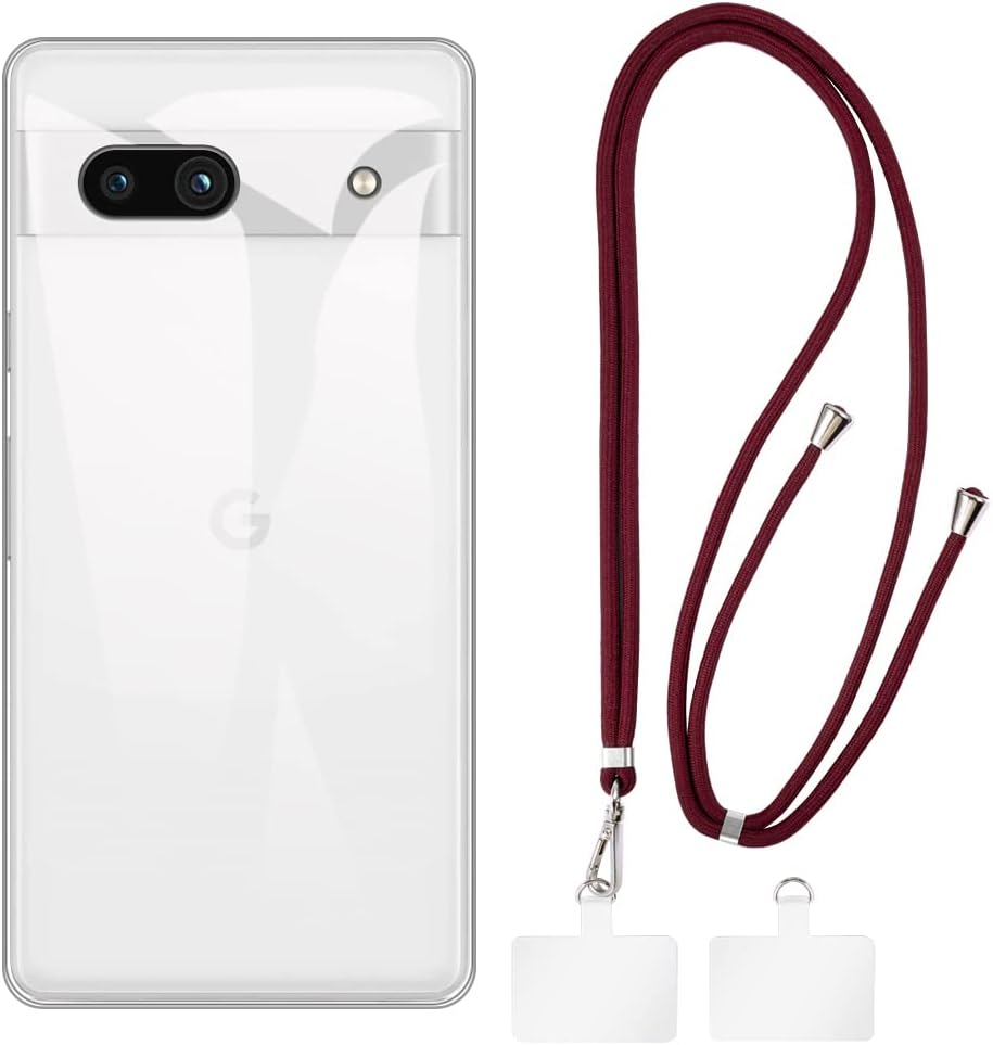 Google Pixel 7A Case + Universal Mobile Phone Lanyards, Neck/Crossbody Soft Strap Silicone TPU Cover Bumper Shell for Google Pixel 7A (6.4”)