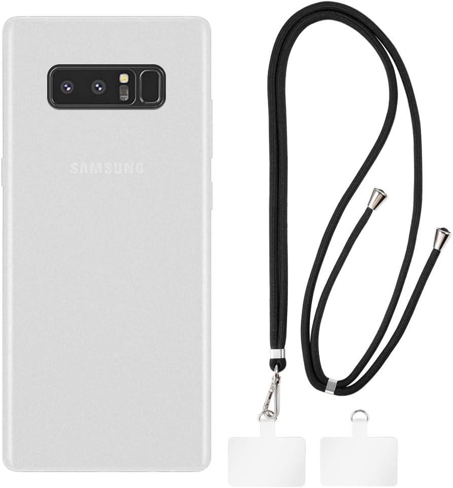 Samsung Galaxy Note 8 Case + Universal Mobile Phone Lanyards, Neck/Crossbody Soft Strap Silicone TPU Cover Bumper Shell for Samsung Galaxy Note 8 (6.3”)