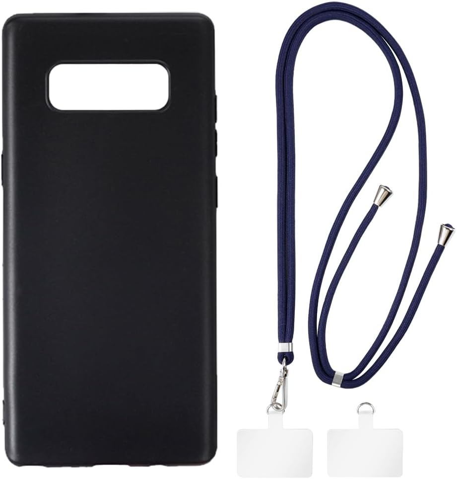 Samsung Galaxy Note 8 Case + Universal Mobile Phone Lanyards, Neck/Crossbody Soft Strap Silicone TPU Cover Bumper Shell for Samsung Galaxy Note 8 (6.3”)