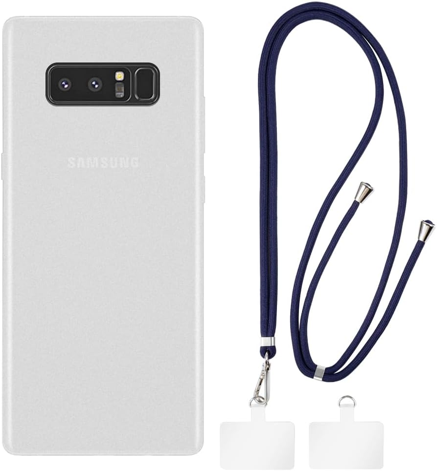 Samsung Galaxy Note 8 Case + Universal Mobile Phone Lanyards, Neck/Crossbody Soft Strap Silicone TPU Cover Bumper Shell for Samsung Galaxy Note 8 (6.3”)