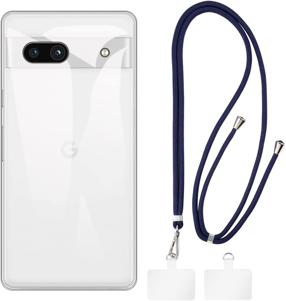 Google Pixel 7A Case + Universal Mobile Phone Lanyards, Neck/Crossbody Soft Strap Silicone TPU Cover Bumper Shell for Google Pixel 7A (6.4”)