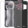 for  9 (6.58") Case, Shockproof Protective Black Case Soft Silicone Bumper Shell 2 Black Flexible Rubber Phone Protective Cases TPU Cover