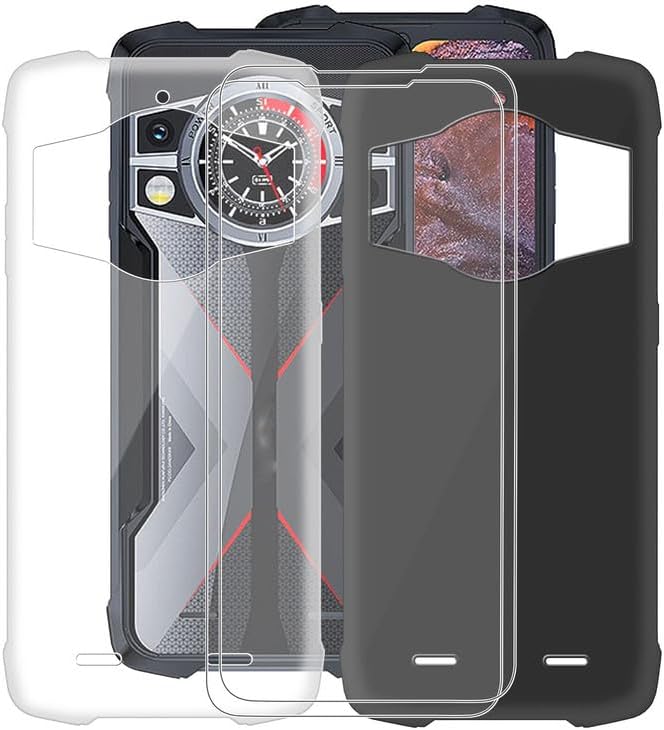 for  9 (6.58") Case, Shockproof Protective Black Case Soft Silicone Bumper Shell 2 Black Flexible Rubber Phone Protective Cases TPU Cover