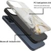Phone Case Compatible with iPhone 14 Plus Case,Hybrid 2 Layer PC Hard Shell + Silicone Protective Case, White Gold Marble Scratch-Resistant Shockproof Cover for iPhone 14 Plus