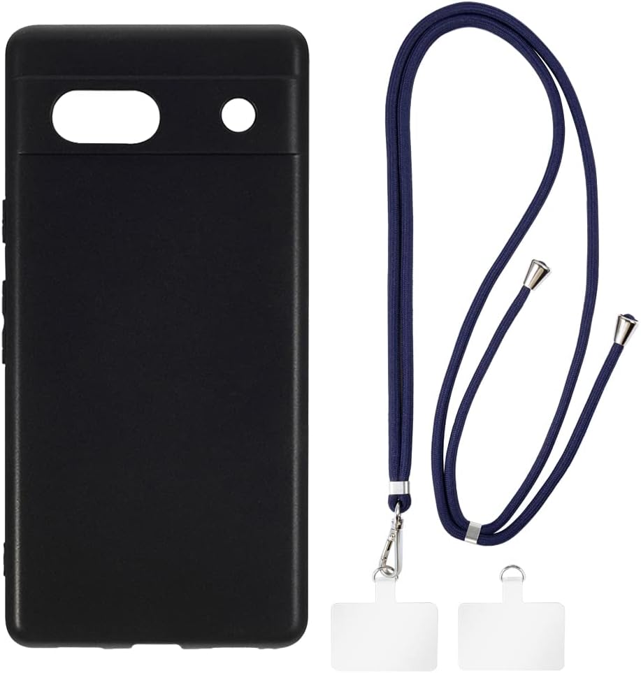 Google Pixel 7A Case + Universal Mobile Phone Lanyards, Neck/Crossbody Soft Strap Silicone TPU Cover Bumper Shell for Google Pixel 7A (6.4”)