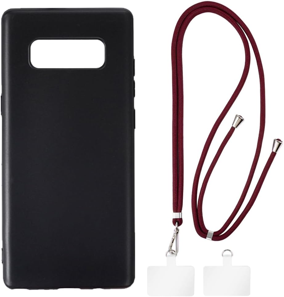 Samsung Galaxy Note 8 Case + Universal Mobile Phone Lanyards, Neck/Crossbody Soft Strap Silicone TPU Cover Bumper Shell for Samsung Galaxy Note 8 (6.3”)
