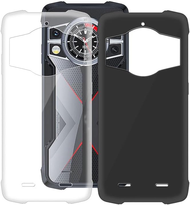 for  9 (6.58") Case, Shockproof Protective Black Case Soft Silicone Bumper Shell 2 Black Flexible Rubber Phone Protective Cases TPU Cover
