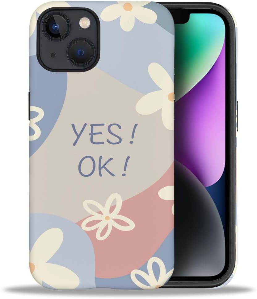Phone Case Compatible with iPhone 14 Plus Case,Hybrid 2 Layer PC Hard Shell + Silicone Protective Case, White Gold Marble Scratch-Resistant Shockproof Cover for iPhone 14 Plus