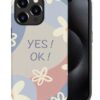 Phone Case Compatible with iPhone 14 Pro Max Case,Hybrid 2 Layer PC Hard Shell + Silicone Protective Case, Vintage Red Cherry Blossom Scratch-Resistant Shockproof Cover for iPhone 14 Pro Max