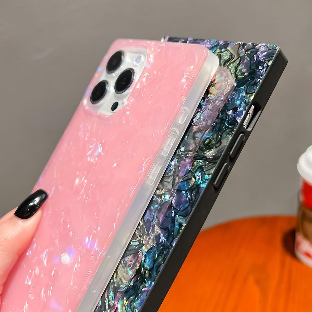 Pearl Pattern Compatible with iPhone 11 Rectangle Edge Case, Slim Soft TPU Silicone Protective Bumper Cases Cover(Pink Pearl,11)