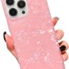 Pearl Pattern Compatible with iPhone 11 Rectangle Edge Case, Slim Soft TPU Silicone Protective Bumper Cases Cover(Pink Pearl,11)