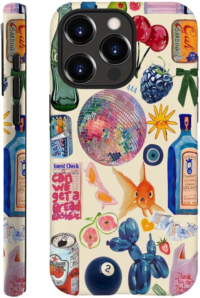 Compatible with for iPhone 14,Fruit Lemon European Summer Collage Phone Case for Girl Women Boy Men,Scratch Resistant Shockproof Cover Case for iPhone 14