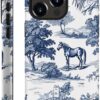 for iPhone 14 Pro Case,HH2 Wild Desert Horse Manor Hybrid 2 Layer Hard Shell Silicone Protective Pattern Design Case