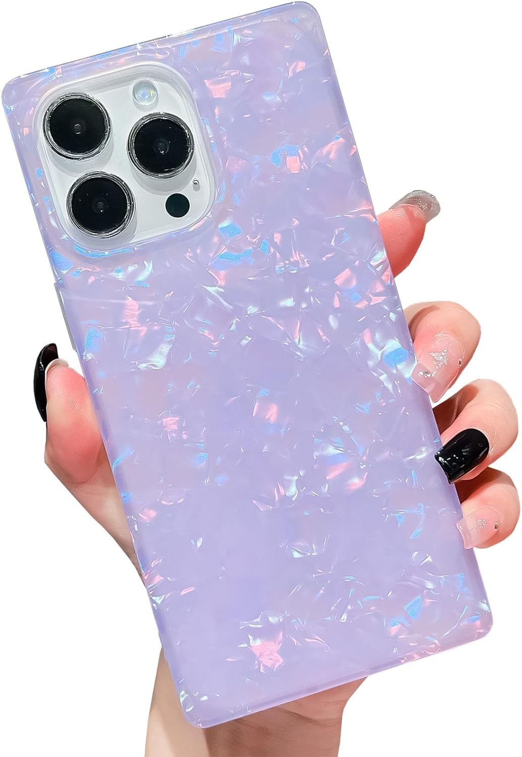 Pearl Pattern Compatible with iPhone 11 Rectangle Edge Case, Slim Soft TPU Silicone Protective Bumper Cases Cover(Pink Pearl,11)