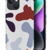 Phone Case Compatible with iPhone 14 Plus Case,Hybrid 2 Layer PC Hard Shell + Silicone Protective Case, White Gold Marble Scratch-Resistant Shockproof Cover for iPhone 14 Plus