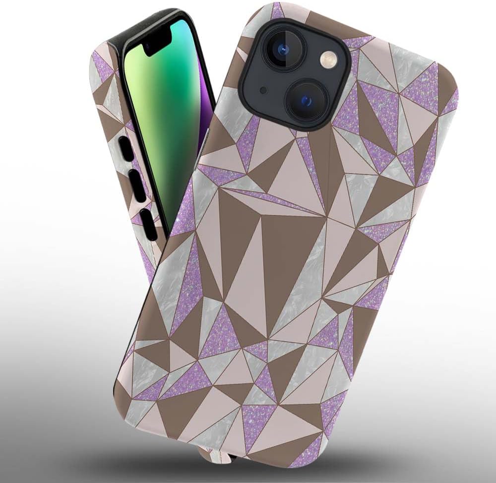 Phone Case Compatible with iPhone 14 Plus Case,Hybrid 2 Layer PC Hard Shell + Silicone Protective Case, White Gold Marble Scratch-Resistant Shockproof Cover for iPhone 14 Plus