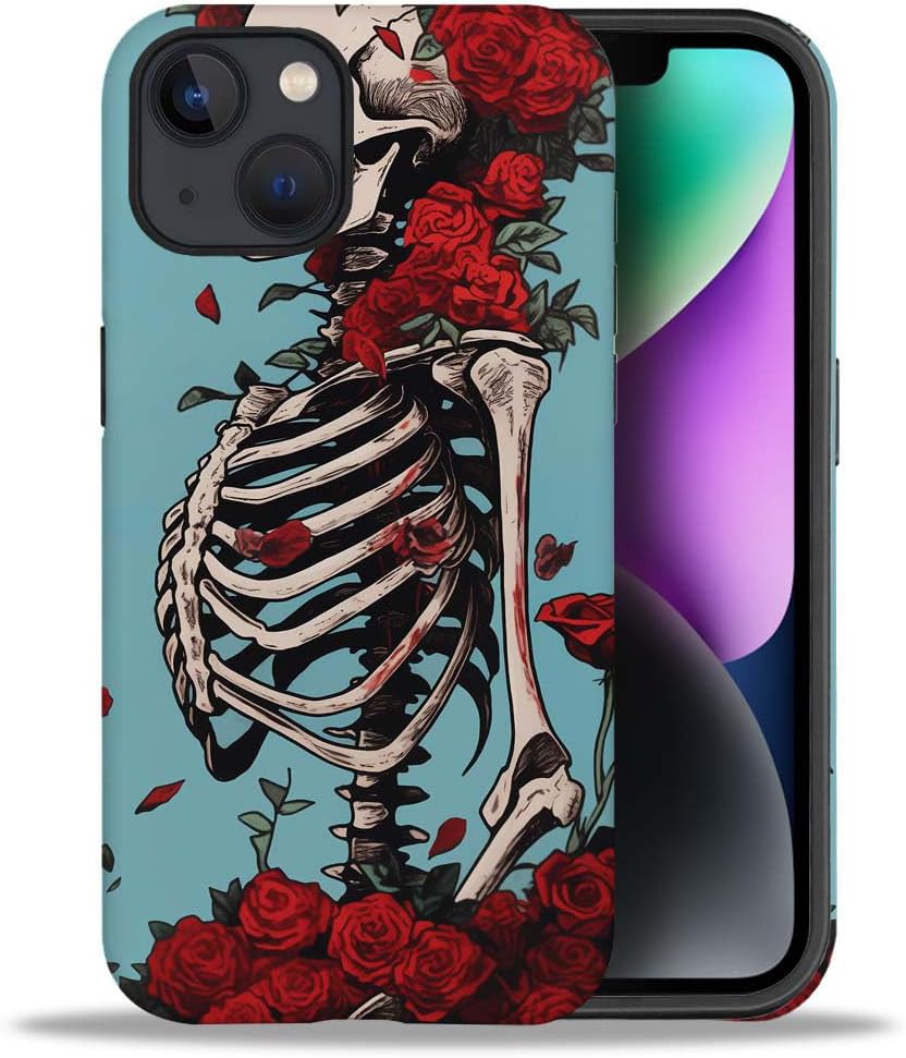 Phone Case Compatible with iPhone 14 Plus Case,Hybrid 2 Layer PC Hard Shell + Silicone Protective Case, White Gold Marble Scratch-Resistant Shockproof Cover for iPhone 14 Plus