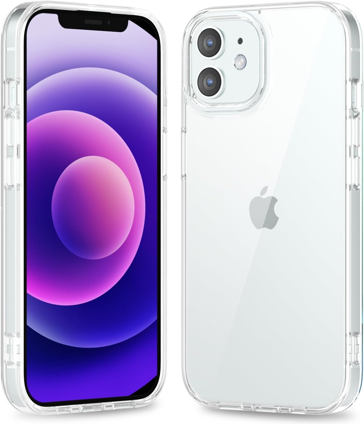 Thin Slim Clear case for iPhone XR, Transparent Hybrid Hard Shell Plastic & Soft Silicone Rubber Bumper, Non-Yellow Acrylic Protective Lightweight Cover for Women, White