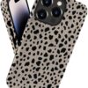 Case Compatible with iPhone 14 Pro Max,Black Polka Dots Marble Pattern-Almond Latte Pattern Design Case for iPhone 14 Pro Max Cases,Dustproof Protective Hybrid 2-Layer Hard Shell Phone Case