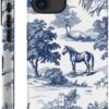 for iPhone 14 Pro Case,HH2 Wild Desert Horse Manor Hybrid 2 Layer Hard Shell Silicone Protective Pattern Design Case