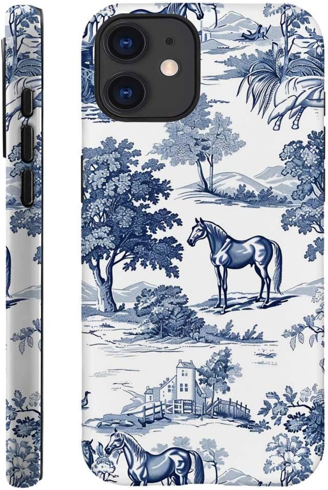 for iPhone 14 Pro Case,HH2 Wild Desert Horse Manor Hybrid 2 Layer Hard Shell Silicone Protective Pattern Design Case