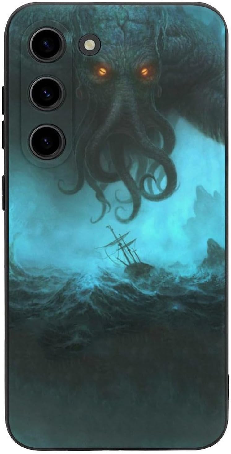 61AVhuCZdiL._AC_SL1500 Cthulhu in Deep Ocean Protective Phone Case Ultra Slim Case Shockproof Phone Cover Shell Compatible with Galaxy Samsung S23 S23 Plus S23 Ultra