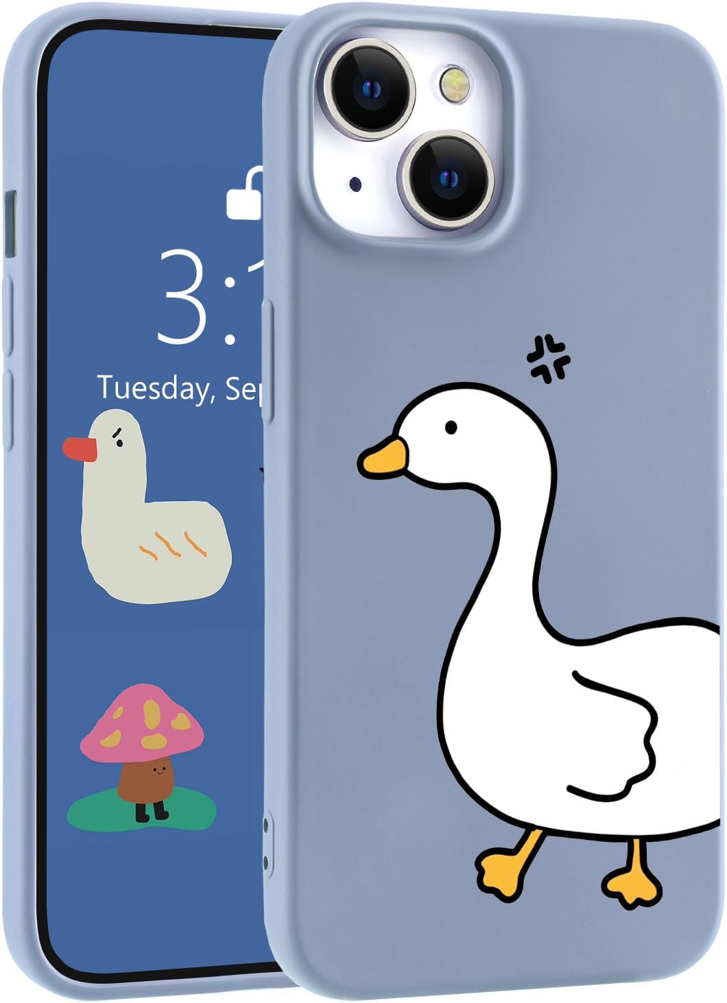 for iPhone 13 Case, Cute Kawaii Panda Pink Liquid Silicone Slim Fit Soft Gel Rubber Protective Phone Cover for Women Girls