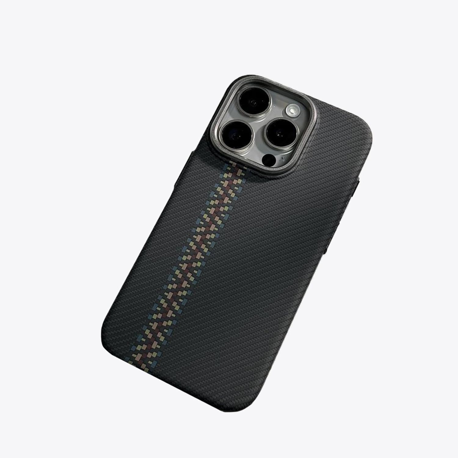 Suitable for IPhone15ProMax Mobile Phone Case Kevlar Pattern Magnetic Hard Shell Carbon Fiber Pattern Anti-Fall Protective Cover (Multicolor,iPhone 15 Pro Max)