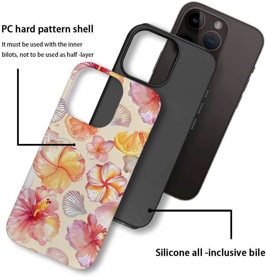 Compatible with for iPhone 14 Pro Max,Watercolor Floral Shell Phone Case for Girl Women Boy Men,Scratch Resistant Shockproof Cover Case for iPhone 14 Pro Max