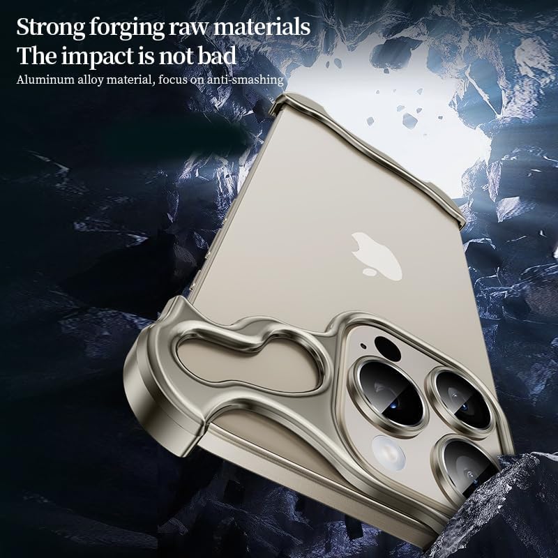 Series Designed for iPhone Case,Minimalist Protective Shock Absorption Aerospace Grade Aluminum Shells & Elastomer Inlays Easy Fit,Shockproof Bumper Cover (Black,iPhone 15 Pro Max)