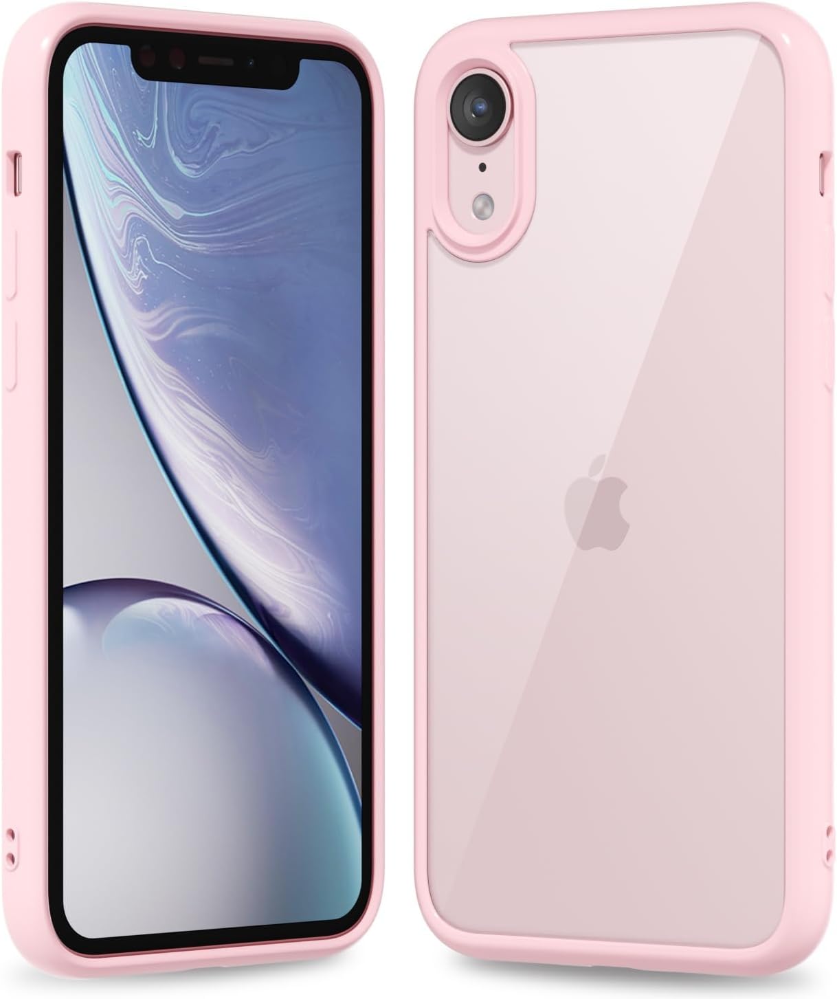 Thin Slim Clear case for iPhone XR, Transparent Hybrid Hard Shell Plastic & Soft Silicone Rubber Bumper, Non-Yellow Acrylic Protective Lightweight Cover for Women, White