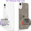 Thin Slim Clear case for iPhone XR, Transparent Hybrid Hard Shell Plastic & Soft Silicone Rubber Bumper, Non-Yellow Acrylic Protective Lightweight Cover for Women, White