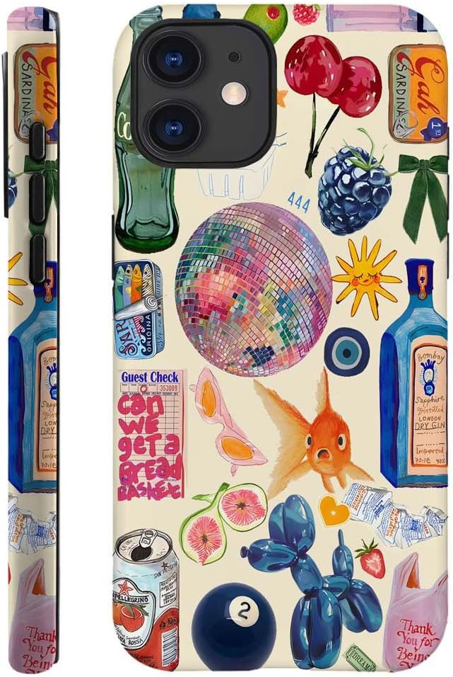 Compatible with for iPhone 14,Fruit Lemon European Summer Collage Phone Case for Girl Women Boy Men,Scratch Resistant Shockproof Cover Case for iPhone 14