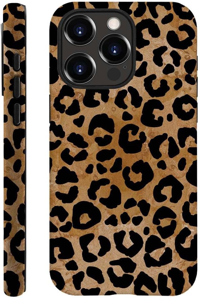 for iPhone 11 Case,HH2 Cheetah Print Leopard Hybrid 2 Layer Hard Shell Design Pattern Protective Silicone Case