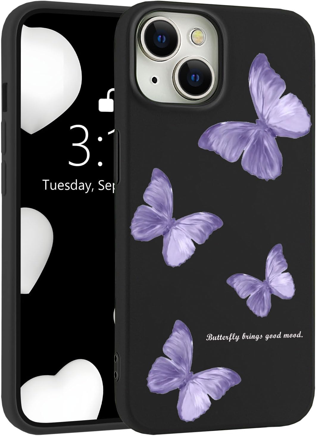 for iPhone 13 Case, Cute Kawaii Panda Pink Liquid Silicone Slim Fit Soft Gel Rubber Protective Phone Cover for Women Girls