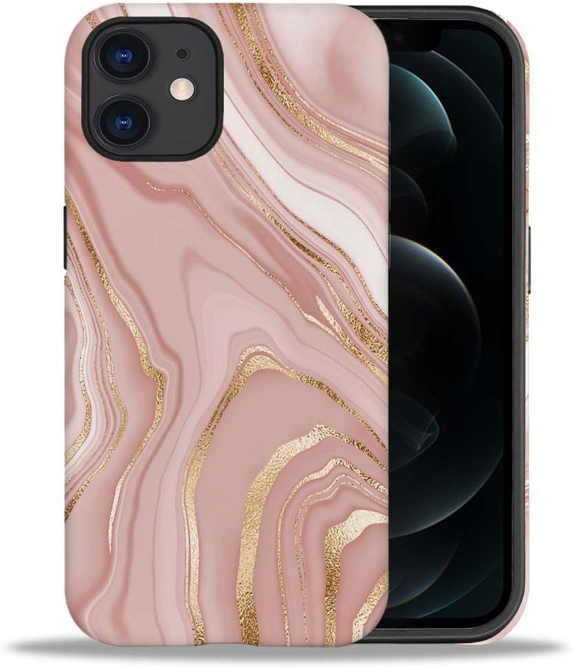 Case Compatible with iPhone 11,Colorful Marble 2 in 1 Phone Case for Women Men,Soft TPU and PC Hard Shell Mixed Two-Layer Protective Phone Case for 11 6.1 Inch