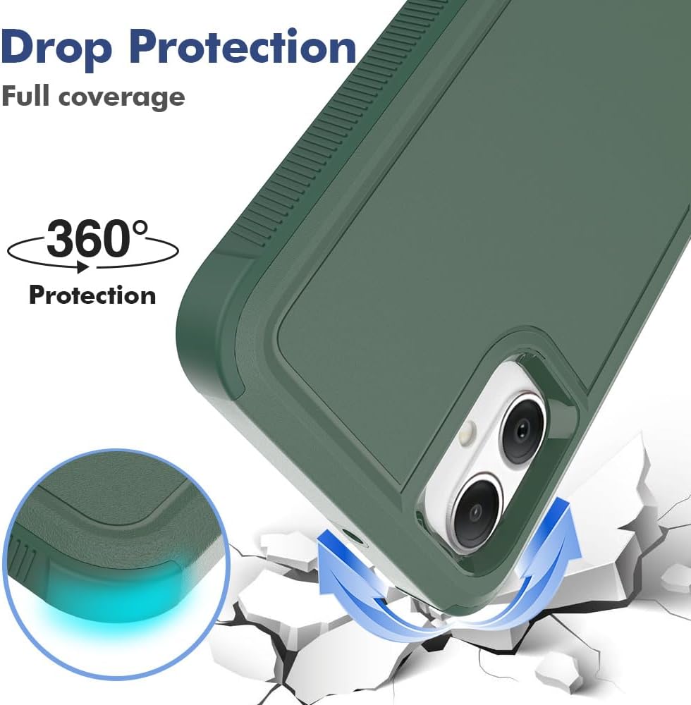 for Samsung Galaxy A05 Case,Case for Galaxy A05,TPU+PC Dual Layer Shockproof Mobile Case for Galaxy A05 (Dark Green)