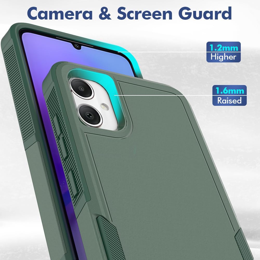 for Samsung Galaxy A05 Case,Case for Galaxy A05,TPU+PC Dual Layer Shockproof Mobile Case for Galaxy A05 (Dark Green)