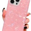 Pearl Pattern Compatible with iPhone 11 Rectangle Edge Case, Slim Soft TPU Silicone Protective Bumper Cases Cover(Pink Pearl,11)