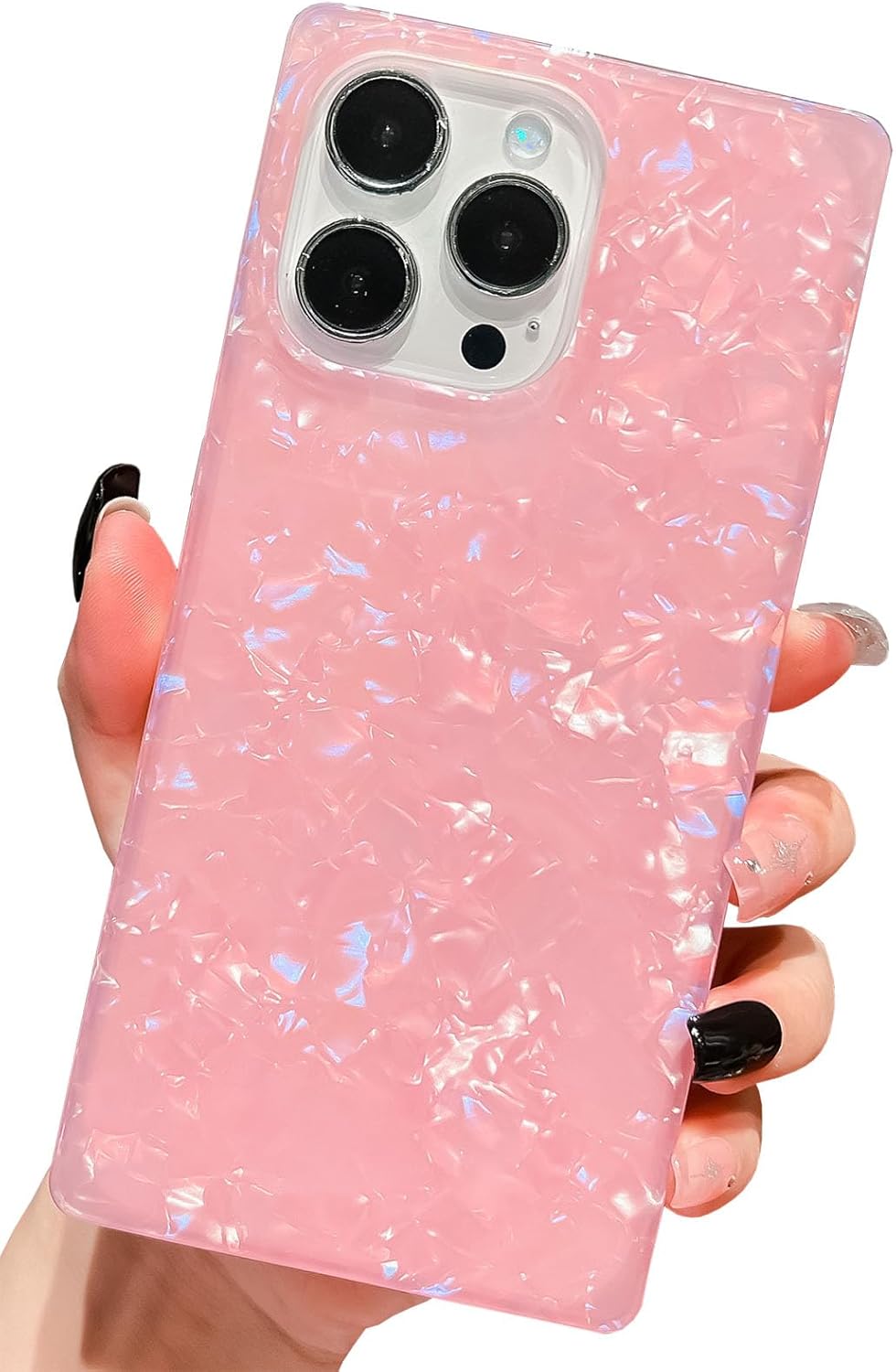 Pearl Pattern Compatible with iPhone 11 Rectangle Edge Case, Slim Soft TPU Silicone Protective Bumper Cases Cover(Pink Pearl,11)
