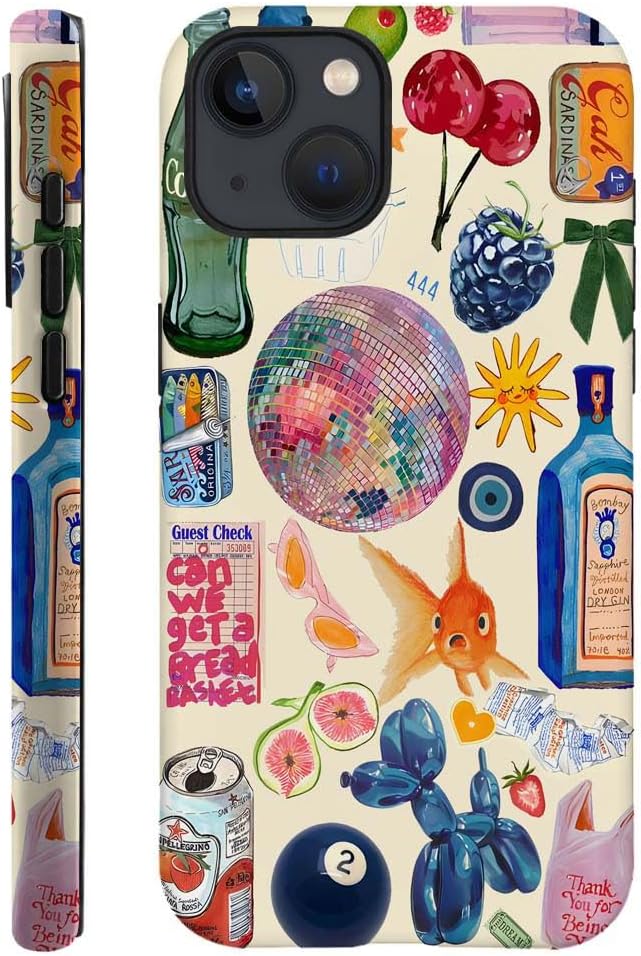 Compatible with for iPhone 14,Fruit Lemon European Summer Collage Phone Case for Girl Women Boy Men,Scratch Resistant Shockproof Cover Case for iPhone 14