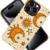 Innovatemee Case Compatible with iPhone 14 Pro Max,Vintage Sun and Star Artwork Phone Case for iPhone 14 Pro Max,Cases for Girls and Boys,Fall Prevention Hybrid 2-Layer Hard Shell Phone Case