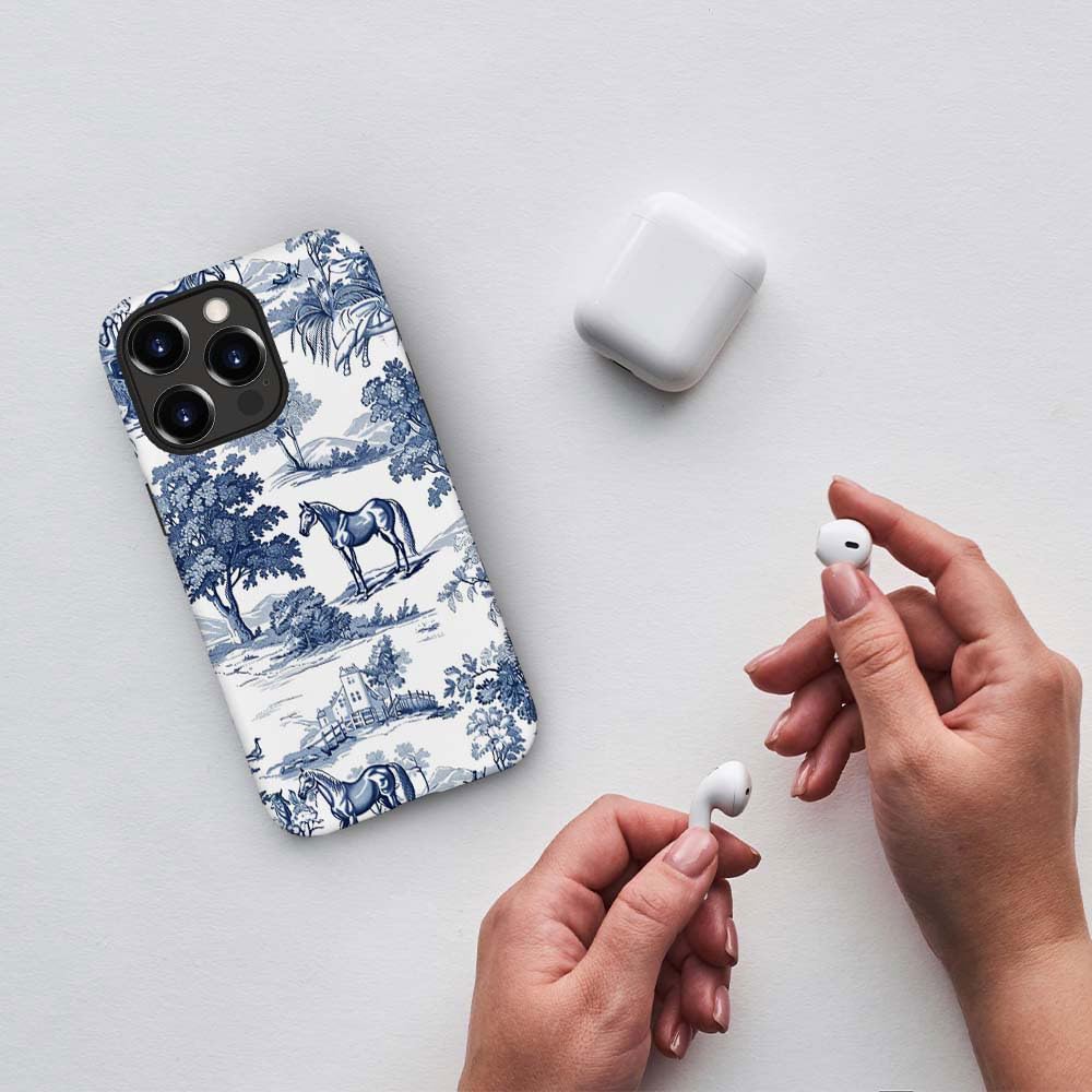 for iPhone 14 Pro Case,HH2 Wild Desert Horse Manor Hybrid 2 Layer Hard Shell Silicone Protective Pattern Design Case
