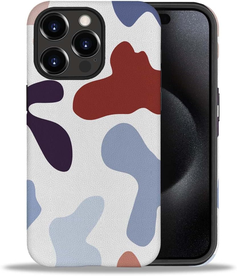Phone Case Compatible with iPhone 14 Pro Max Case,Hybrid 2 Layer PC Hard Shell + Silicone Protective Case, Vintage Red Cherry Blossom Scratch-Resistant Shockproof Cover for iPhone 14 Pro Max