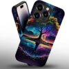 Phone Case Compatible with iPhone 14 Pro Max Case,Hybrid 2 Layer PC Hard Shell + Silicone Protective Case, Vintage Red Cherry Blossom Scratch-Resistant Shockproof Cover for iPhone 14 Pro Max