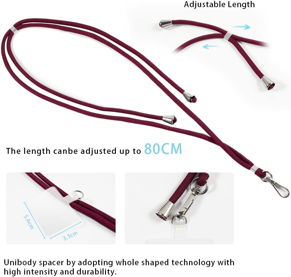 Case + Universal Mobile Phone Lanyards, Neck/Crossbody Soft Strap Silicone TPU Cover Bumper Shell for Moto G60 (6.8”)