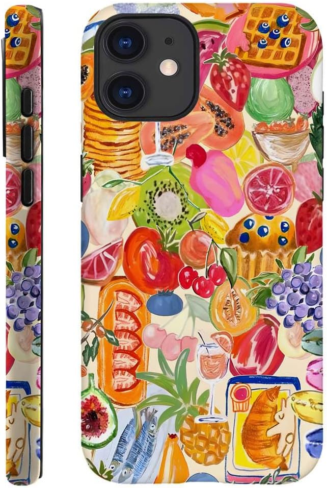 Compatible with for iPhone 14,Fruit Lemon European Summer Collage Phone Case for Girl Women Boy Men,Scratch Resistant Shockproof Cover Case for iPhone 14