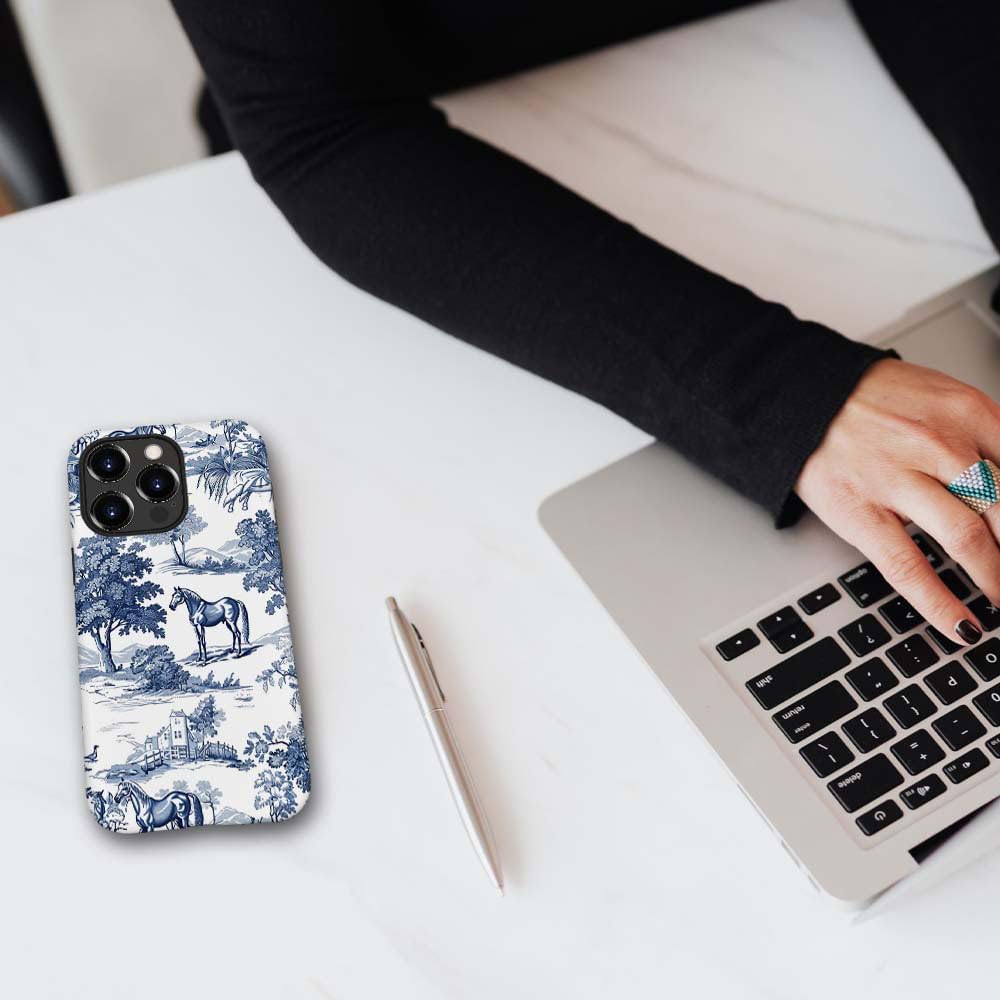 for iPhone 14 Pro Case,HH2 Wild Desert Horse Manor Hybrid 2 Layer Hard Shell Silicone Protective Pattern Design Case
